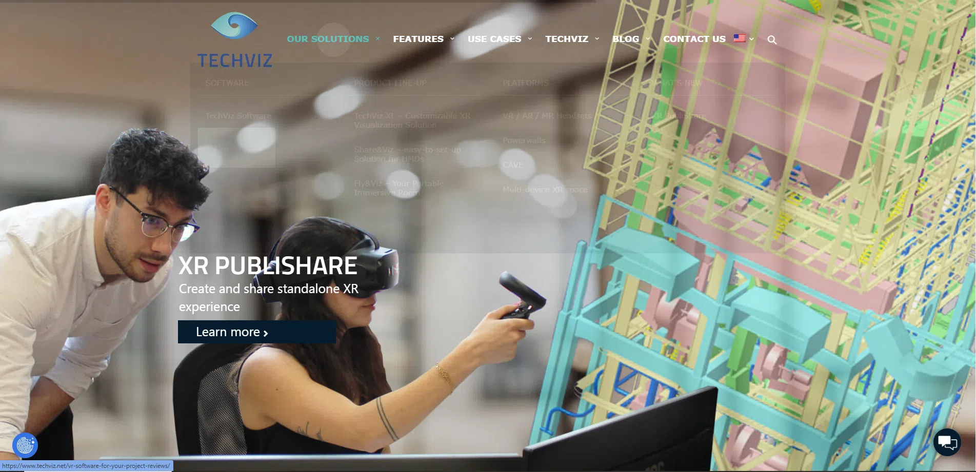 site web de TechViz - client de Plume Numérique