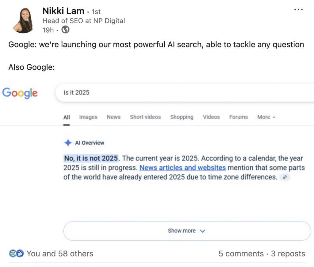 L'IA de Google prétend pouvoir répondre à toutes les questions... mais il est capable du meilleur comme du pire