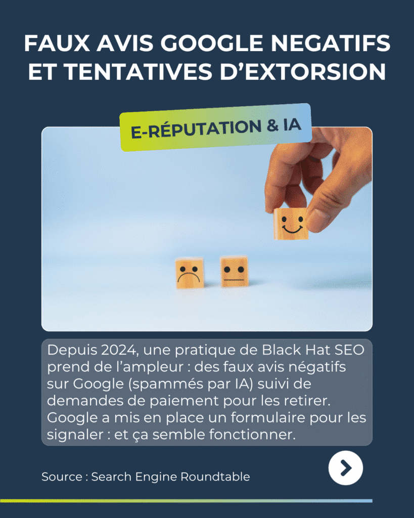 Revue du web Faux avis Google Négatifs et chantage à l’e-réputation : attention aux tentatives d’extorsion