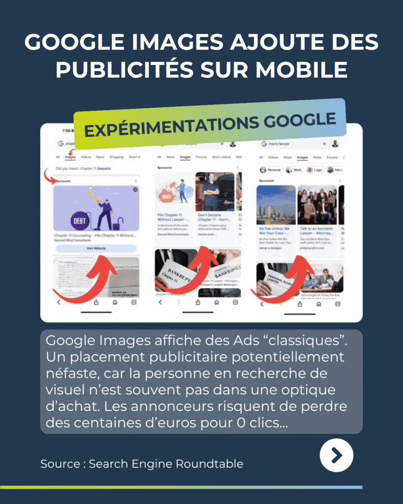 Revue du web Google Images ajoute des publicités sur mobile