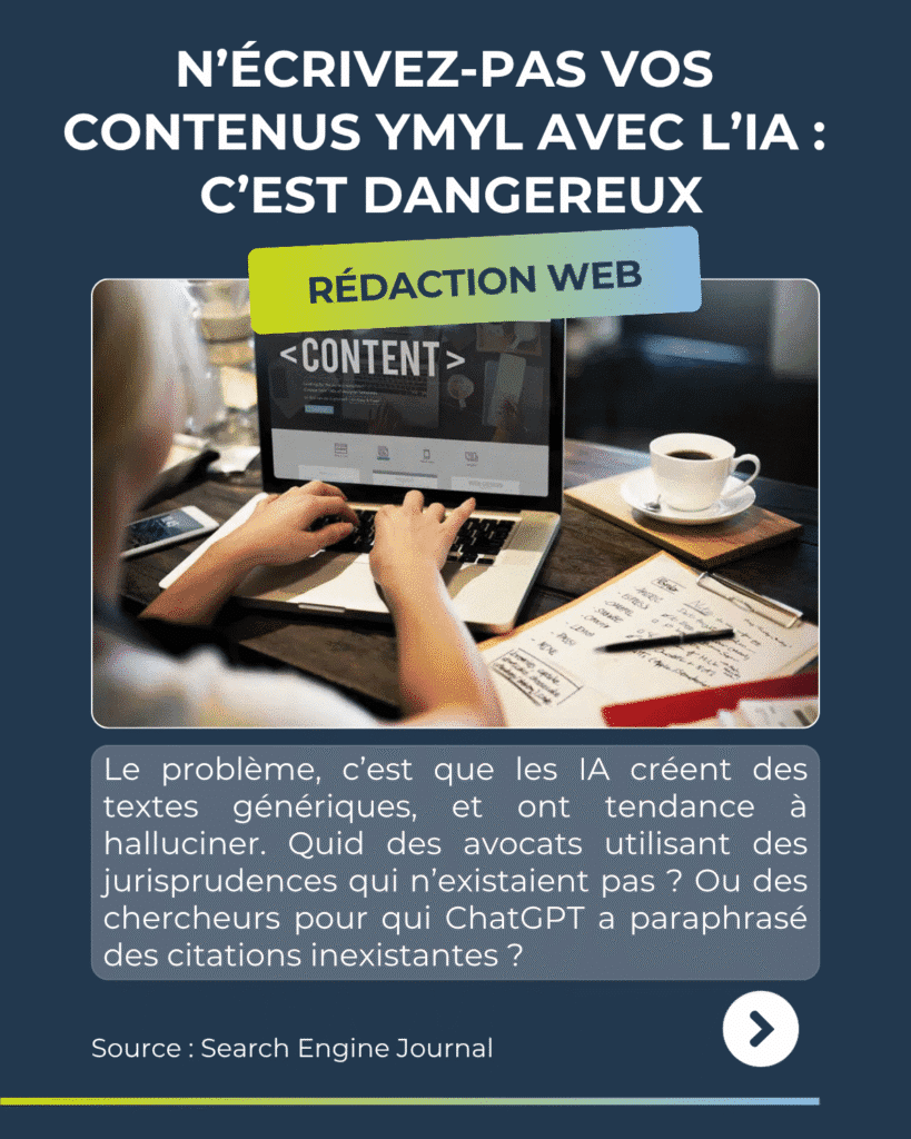 revue du web N’écrivez-pas avec l’IA pour des sites YMYL
