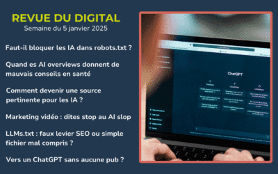 Revue du digital – semaine du 5 janvier 2026
