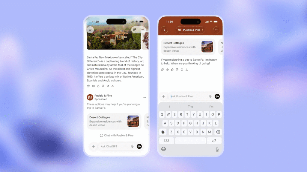 OpenAI promet que les publicités affichées seront séparées des réponses de l'IA et ne l'influenceront pas. © OpenAI