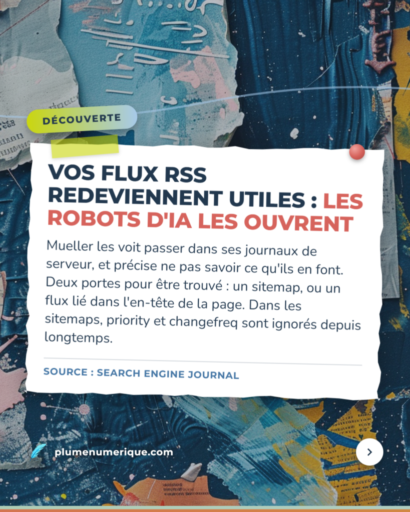 Les robots d'IA ouvrent les flux RSS — revue du web de Plume Numérique, semaine du 29 septembre 2026